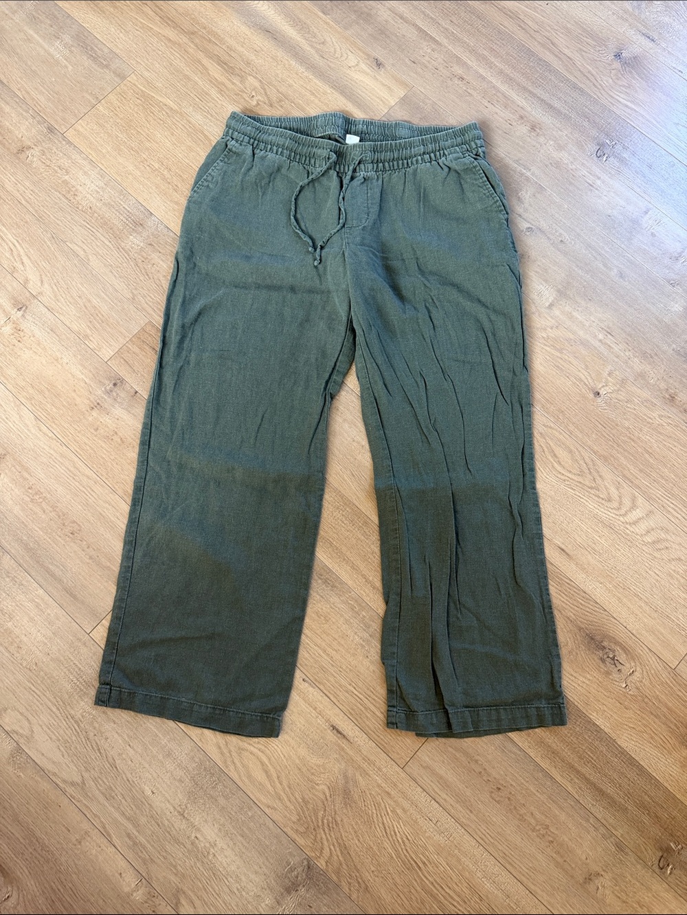 Old Navy Olive Green Wide Leg Drawstring Pants